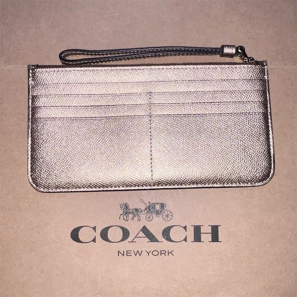 COACH Zip Top Wallet Wristlet Cardholder AUTHENTIC - Picture 2 of 4